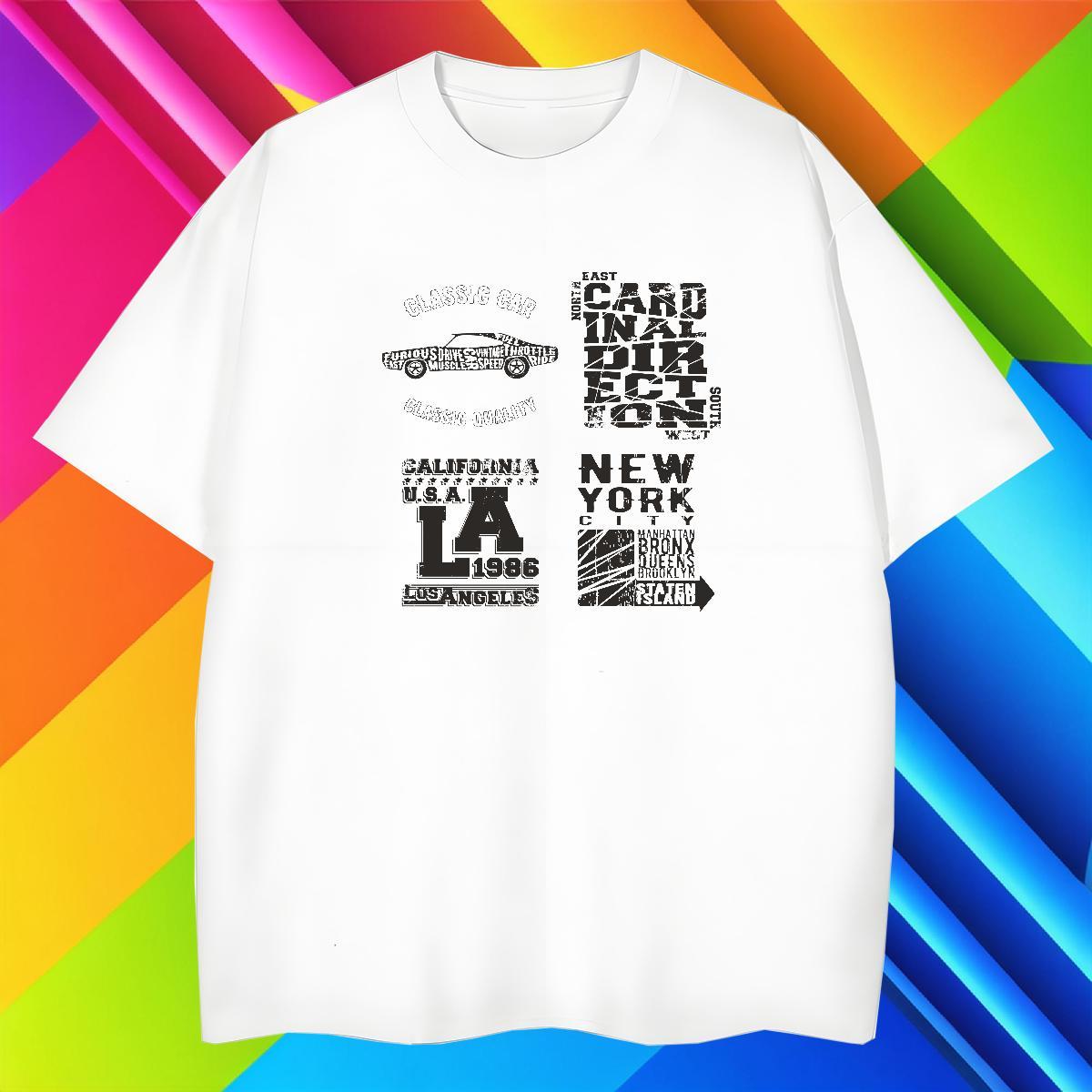 Comfortable Tshirt for Man Woman 230g 100% Cotton Sport letter DIY Printed Crew Neck Fashion Design T shirt Wear