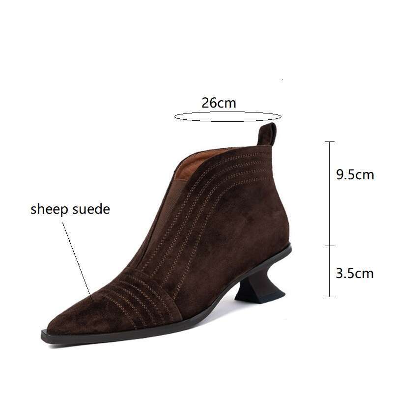 New Winter Sheep Suede Pointed Toe For Women Autumn Fashion Ankle Boots Concise Ladies Shoes Zapatos De Mujer