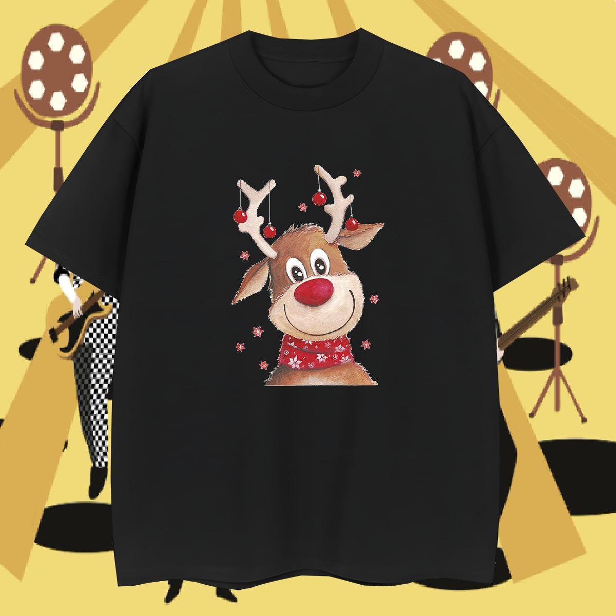 2024 T-Shirts for Men 230g 100% Cotton Christmas Daily Wear Tops Tees Breathable Crew Neck Unisex Men Tops Tees Custom Anime