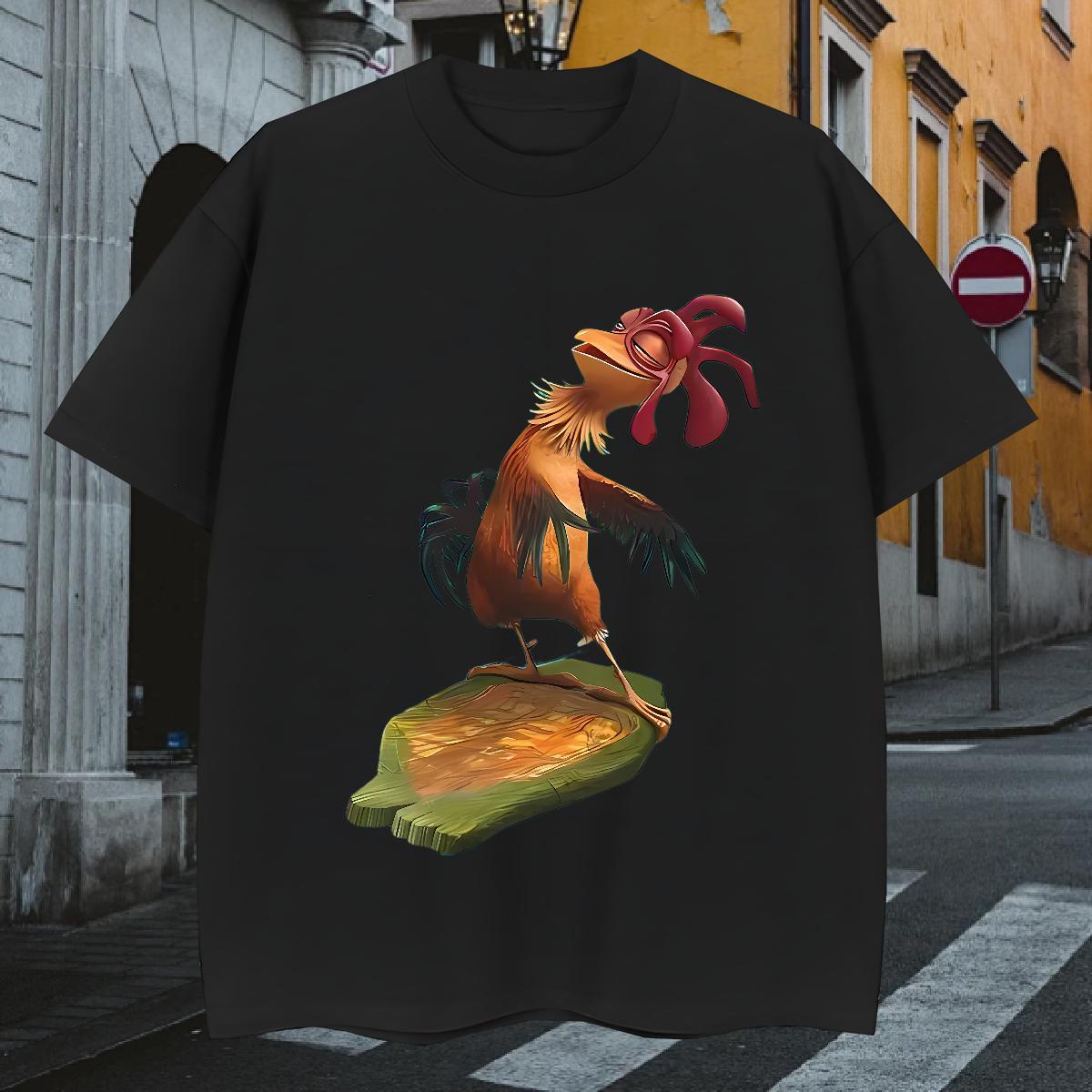 Men T Shirts 100% Cotton 230g chicken Sports Casual Pure Cotton Cartoon Print Couples T Shirts Designer Loose Clothes