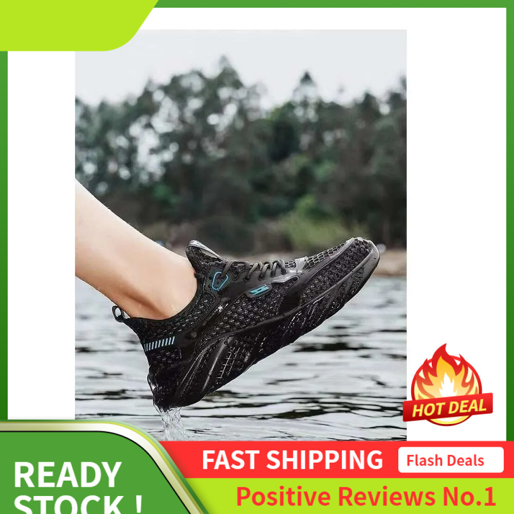 New Ddmysports S Men Mesh Breathable Athletic Ollow Quick Dry Outdoor Wading Shoes Lightweight Trendy Sneakers Triple Blue Free Shipping hoes neakers 