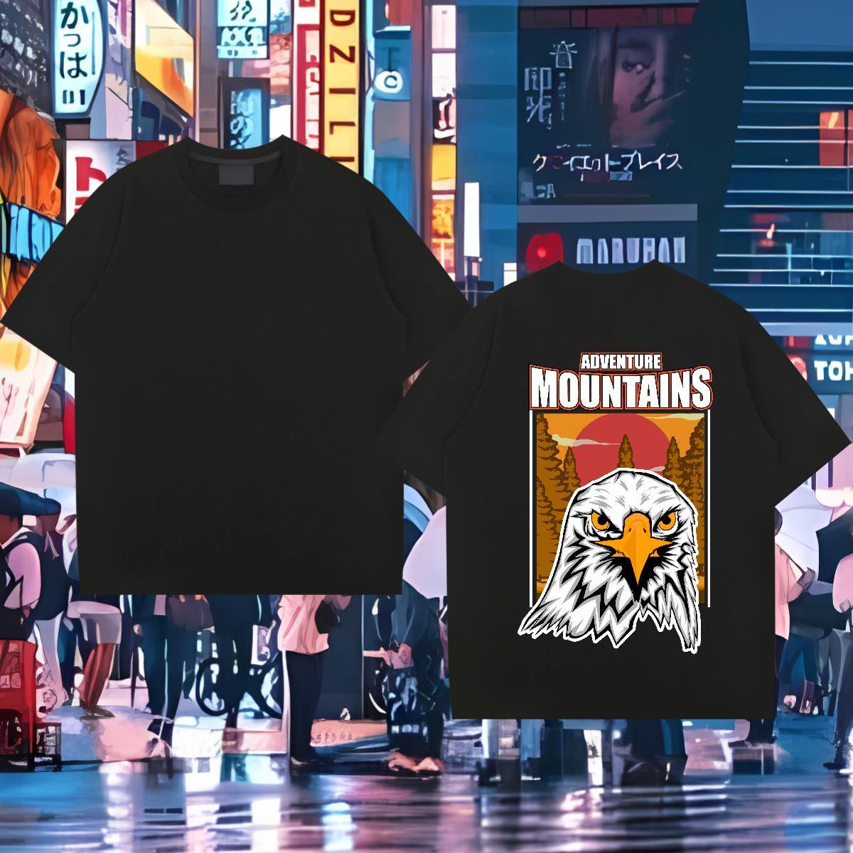 2024 New T-Shirts 230g Pure Cotton eagle Street Tees Short Sleeve Soft Designer Tshirt for Man Woman Plus Size Cartoon