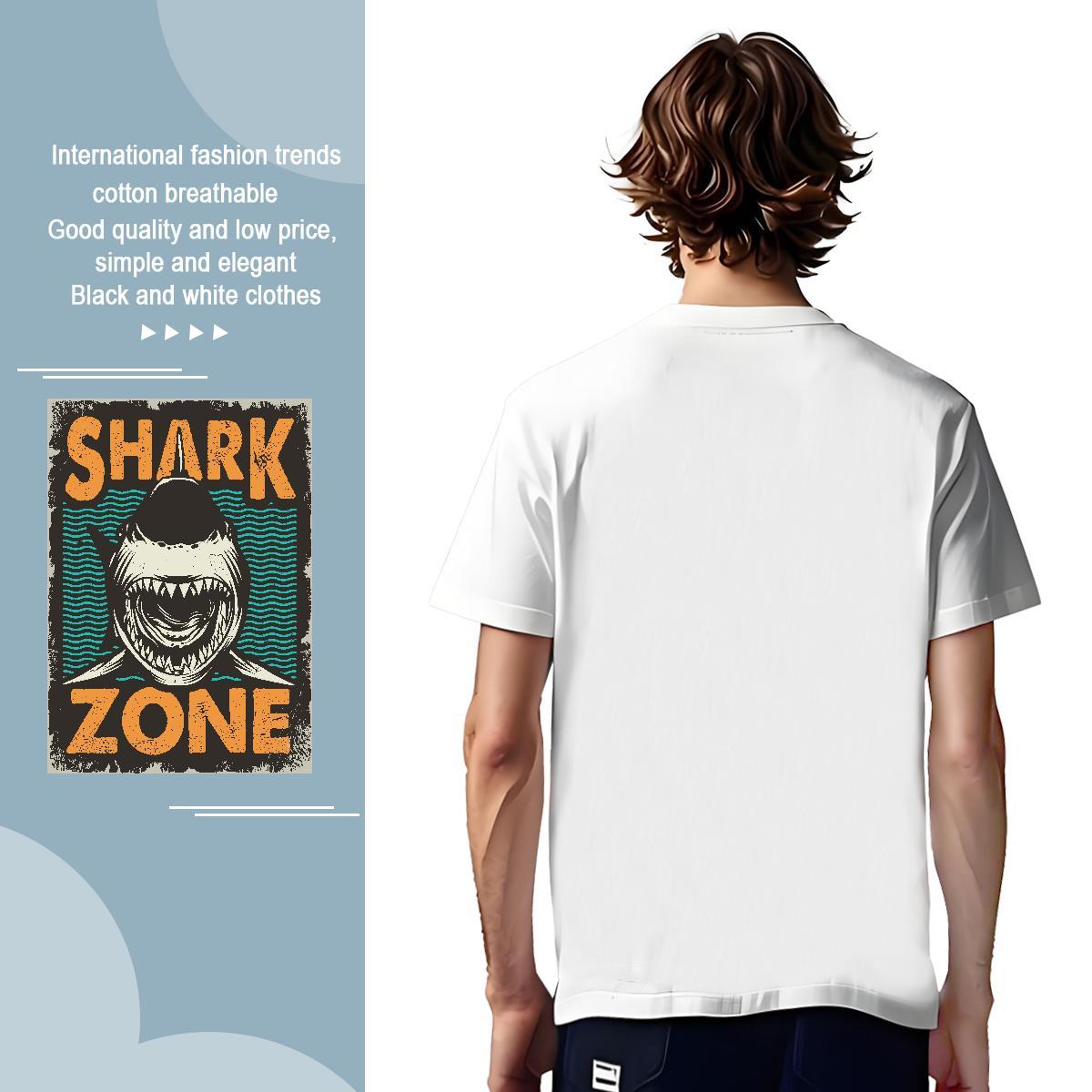 Designer Mens Tshirts 230g Pure Cotton fish T-Shirts for Men Street Wear Breathable Crew Neck Custom Anime Customized Tees Shirts