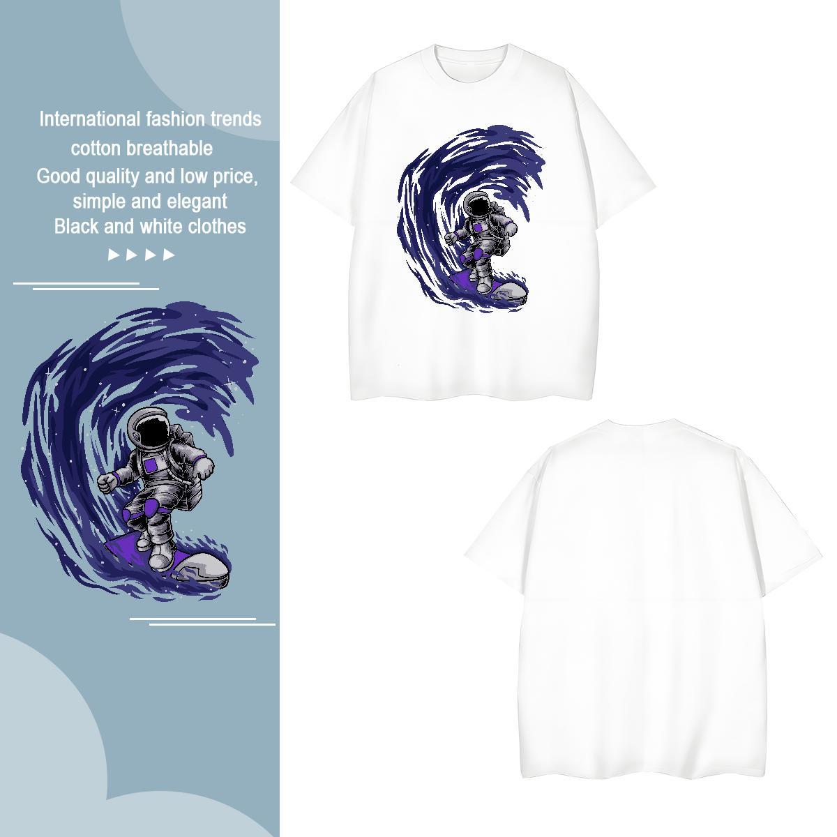 Men T Shirts 230g 100% Cotton universe Street Wear Breathable Crew Neck Custom Print Oversized Men Tshirts 2024 DIY Popular Tees Shirts