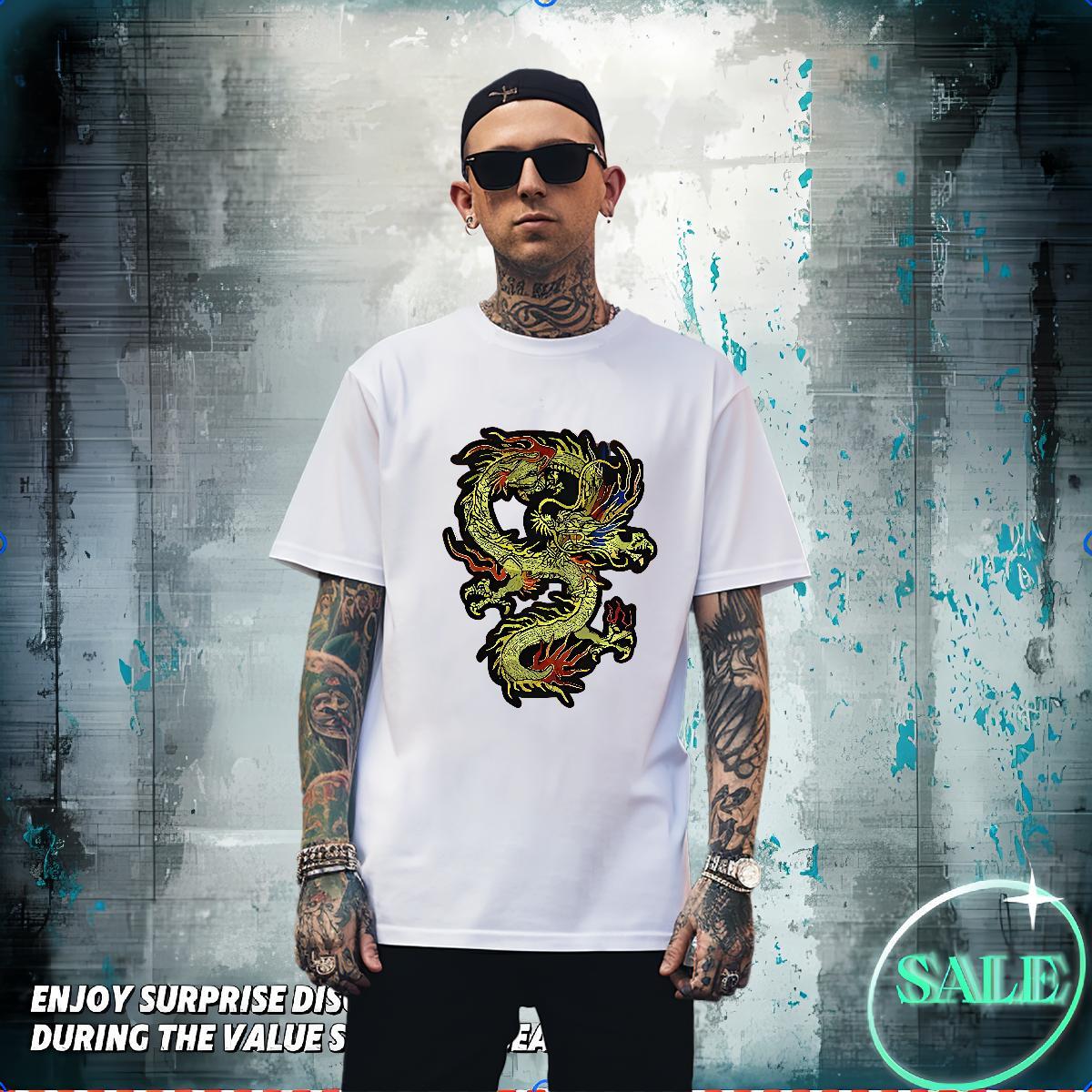 T Shirts Men 230g Cotton Street wear Hip Hop Breathable Crew Neck Customized Men Tees DIY Cool Design Clothings