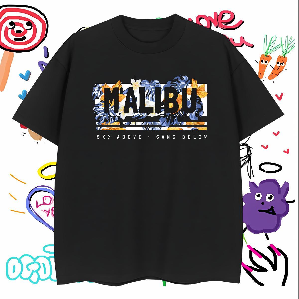 Mens T Shirts 230g Pure Cotton flower Beach Breathable Short Sleeve Custom Big Size Tshirt for Man Woman Customized Comfortable Tops Shirt