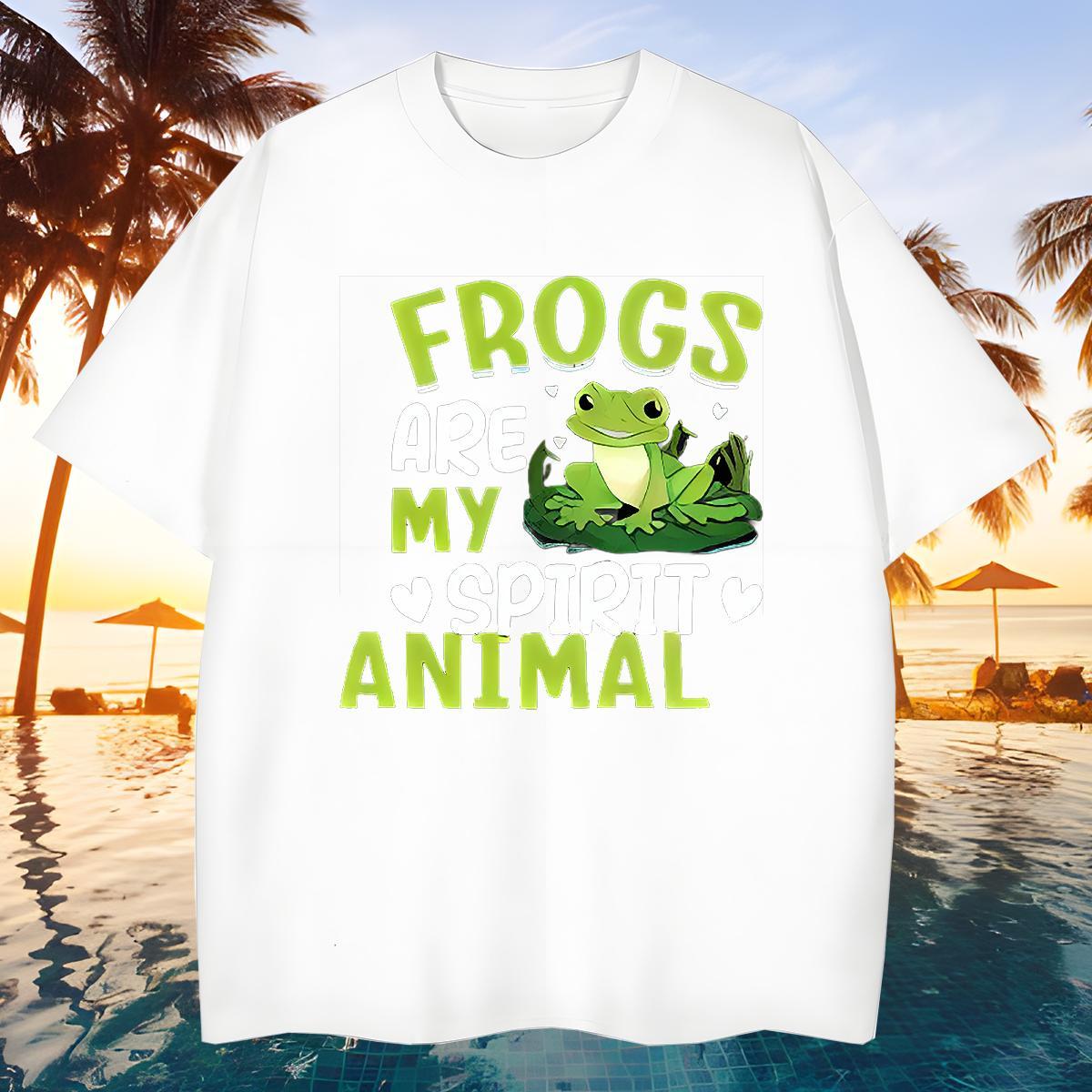 Classic Men Tshirts 100% Cotton 230g Frog T Shirts Men Summer Casual Short Sleeve O-Neck Custom Printed Casual New Tops Shirt