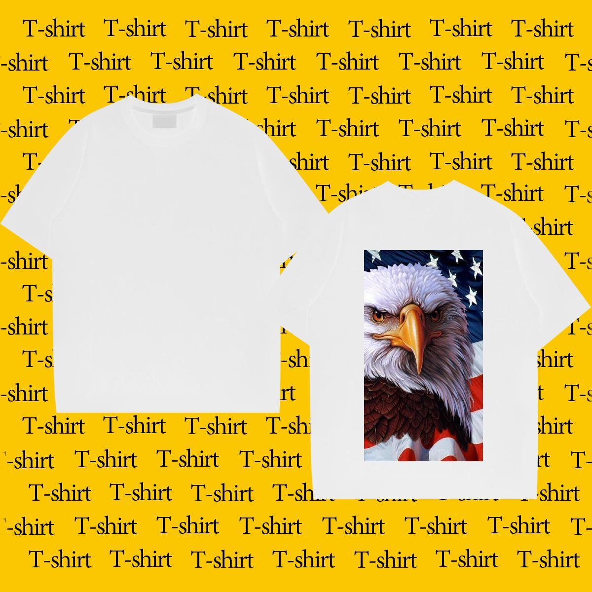 2024 Mens T Shirts 100% Cotton 230g eagle Home Outdoor Tees Shirts Breathable Short Sleeve Loose Tshirt for Man Woman Anime Print