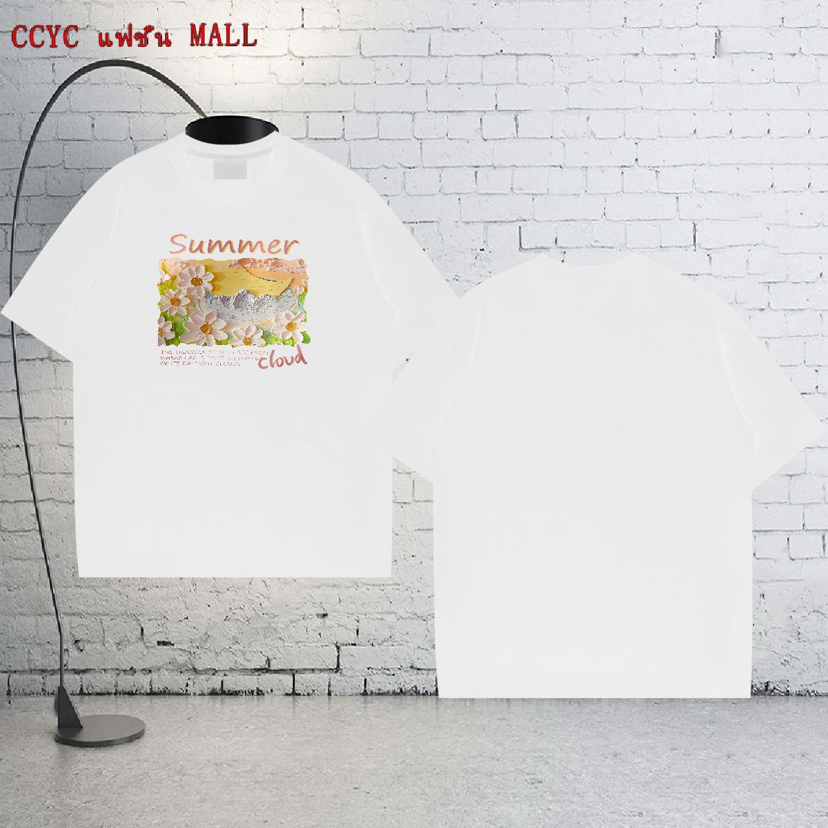 2024 Summer T-Shirts for Men 230g 100% Cotton flower Casual Clothings Round Neck Short Sleeve TOP Quality Men Tops Tees DIY Anime