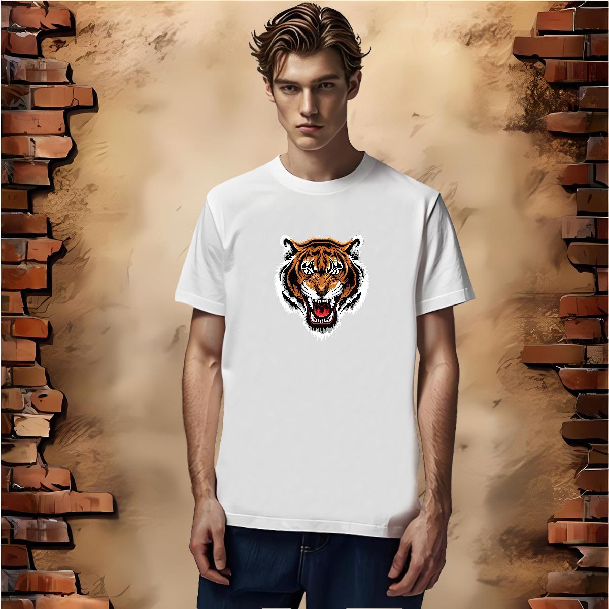 T Shirt For Man 100% Cotton 230g ferocity Summer Casual Breathable Crew Neck Plus Size Cartoon Couples T Shirts Fashion New Popular Tops