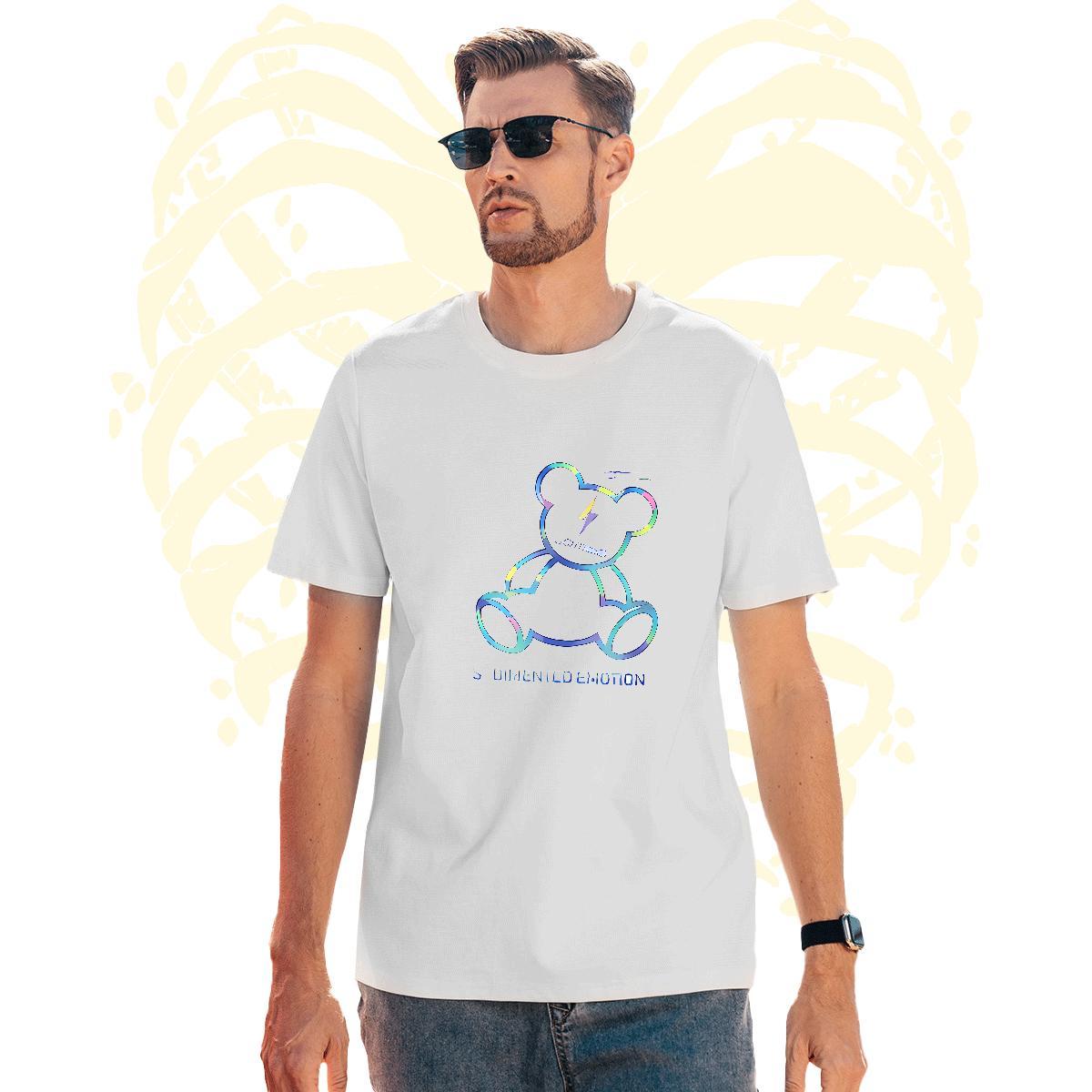 Free Shipping Men Tshirts 230g Cotton bear T-Shirts for Men Casual Daily Wear O-Neck Short Sleeve Custom Printing New Arrival Tops Shirt