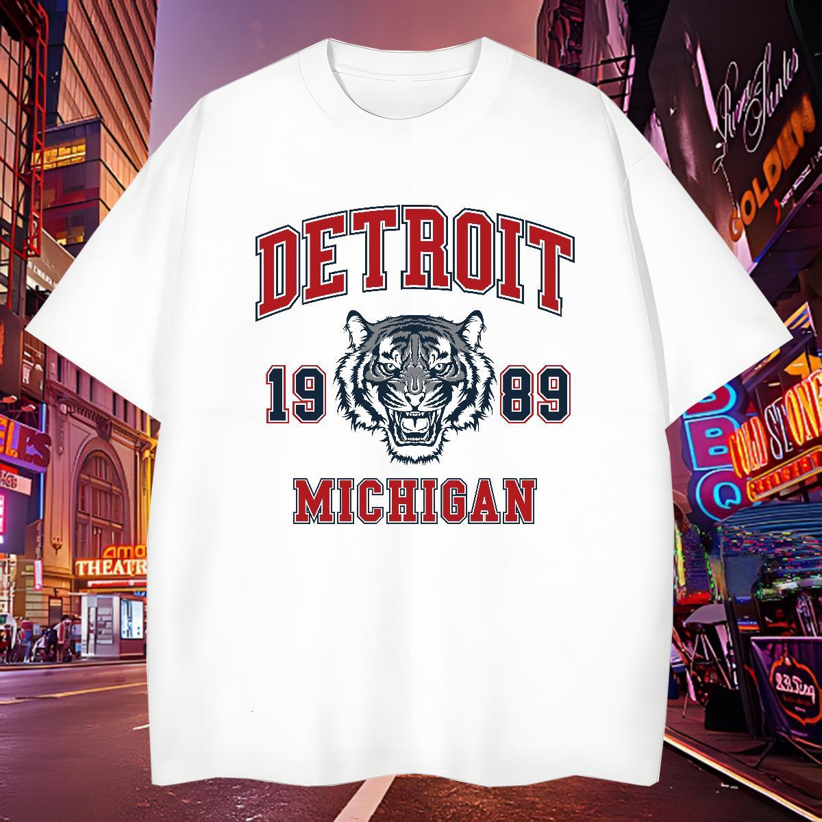 Popular Tshirts 100% Cotton 230g tiger T-Shirts for Men Casual Short Sleeve Soft Anime Print New Arrival Tees