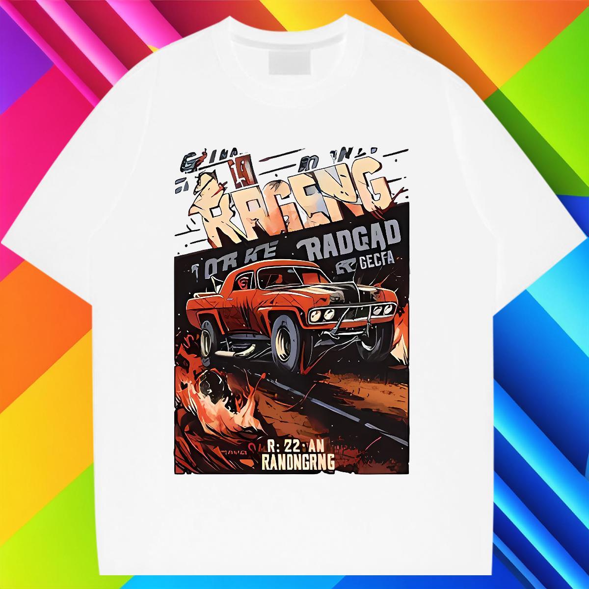 Wholesale Men Tshirts 230g Cotton Summer Casual car Floral Print Breathable Crew Neck Custom T Shirt For Man Wear