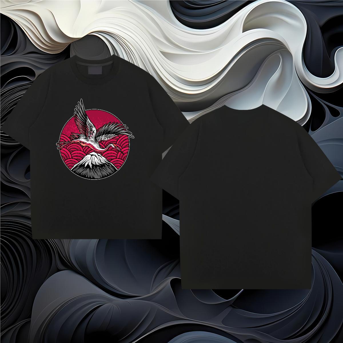 Fashion T-Shirts 230g 100% Cotton beautiful Street wear Hip Hop Clothes Breathable Crew Neck Loose Men Tees Custom Print Plus Size