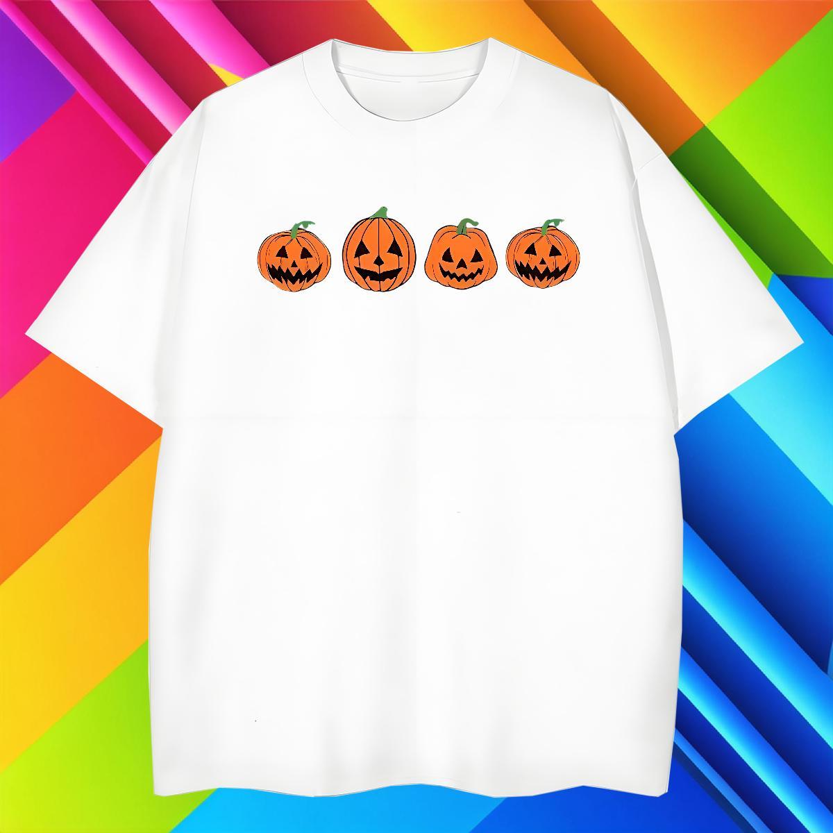 Customized T-Shirts for Men 100% Cotton 230g halloween Street wear Hip Hop Clothings Breathable Crew Neck Designer Men Tees White Plus Size