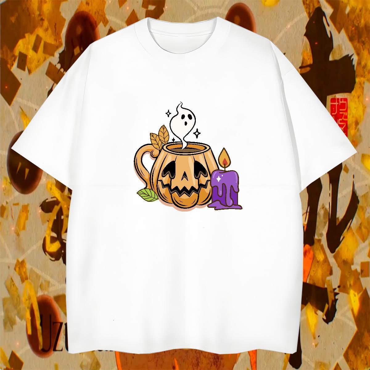 Free Shipping Men Tees 100% Cotton 230g pumpkin Mens T Shirts Home Outdoor Pure Cotton Cartoon Print 2024 Designer Tee Shirt