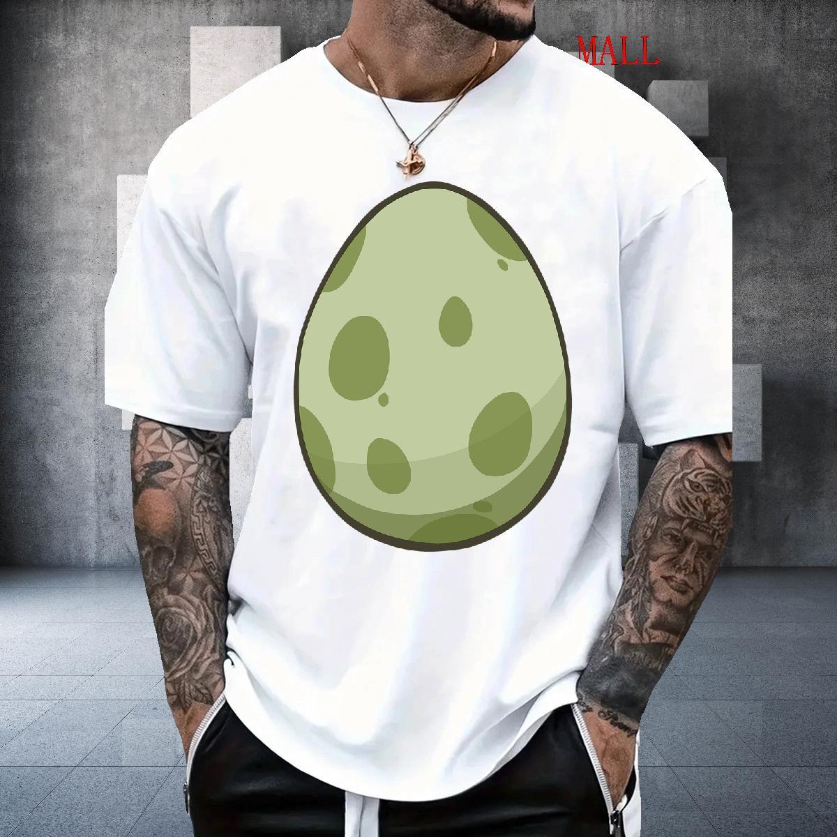 New Designer T Shirt For Man 230g 100% Cotton dinosaur egg Street Wear Clothes Breathable Short Sleeve Loose Men Tees Anime Print