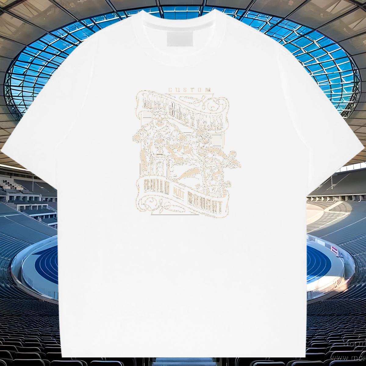 Wholesale Mens Tshirts 230g 100% Cotton Summer Casual Motorcycle DIY Crew Neck 2024 Summer T shirt Tee Shirt