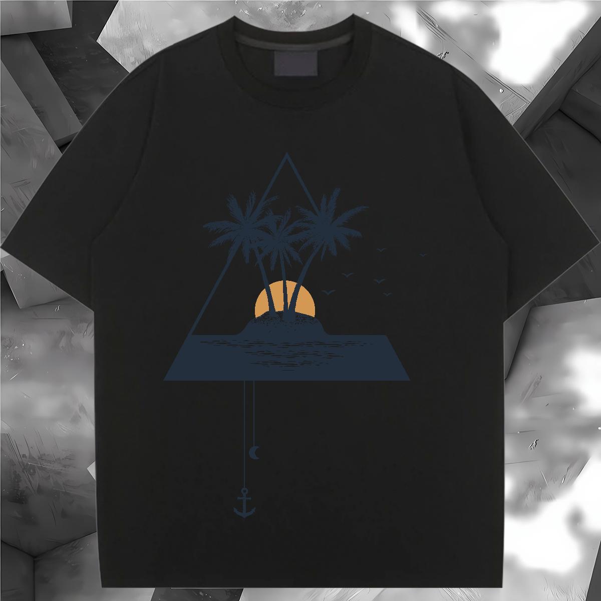 Unisex Woman T Shirts Crew Neck Breathable Womens Tshirts Custom Print Oversized sea Beach 100% Cotton 230g Brand Clothes Shirt