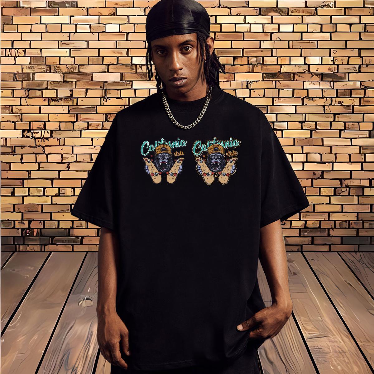 T-Shirts 230g Pure Cotton chimpanzee Beach O-Neck Short Sleeve Custom Printing Men Tees Fashion Designer Wholesale Tees Shirts