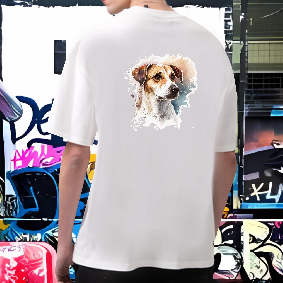 2024 Summer T-Shirts 100% Cotton 230g dog Hip Hop Polos Breathable Short Sleeve Brand Men Tshirts Custom Anime