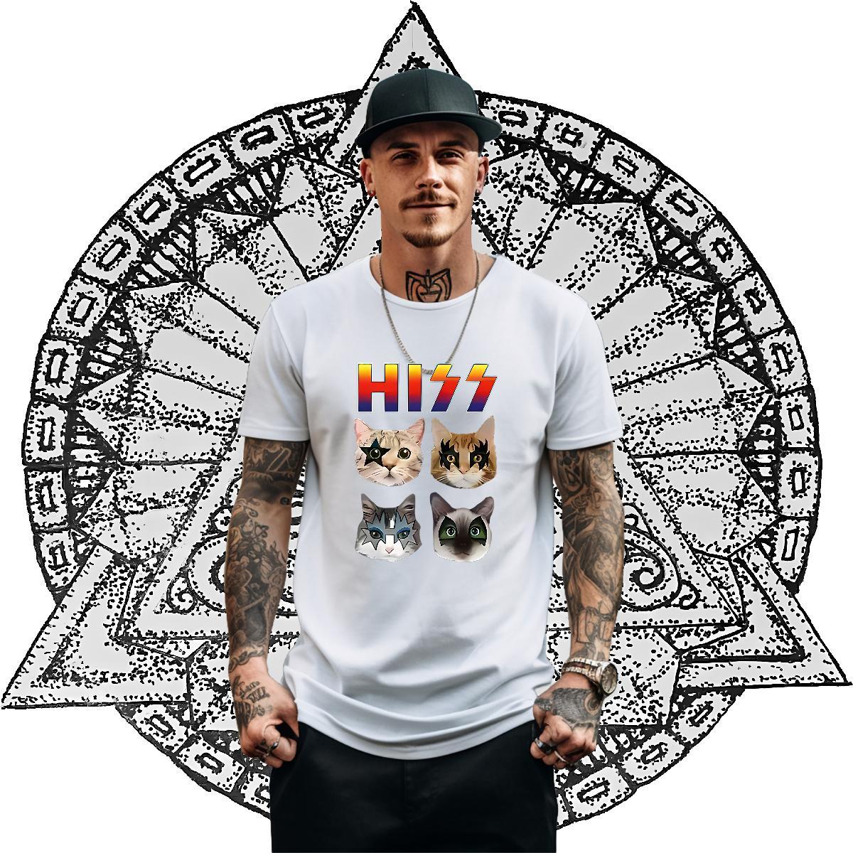 2024 DIY T-Shirts for Men 230g Cotton cat Casual Tops Shirt Breathable Short Sleeve Unisex Men Tshirts Custom Cartoon