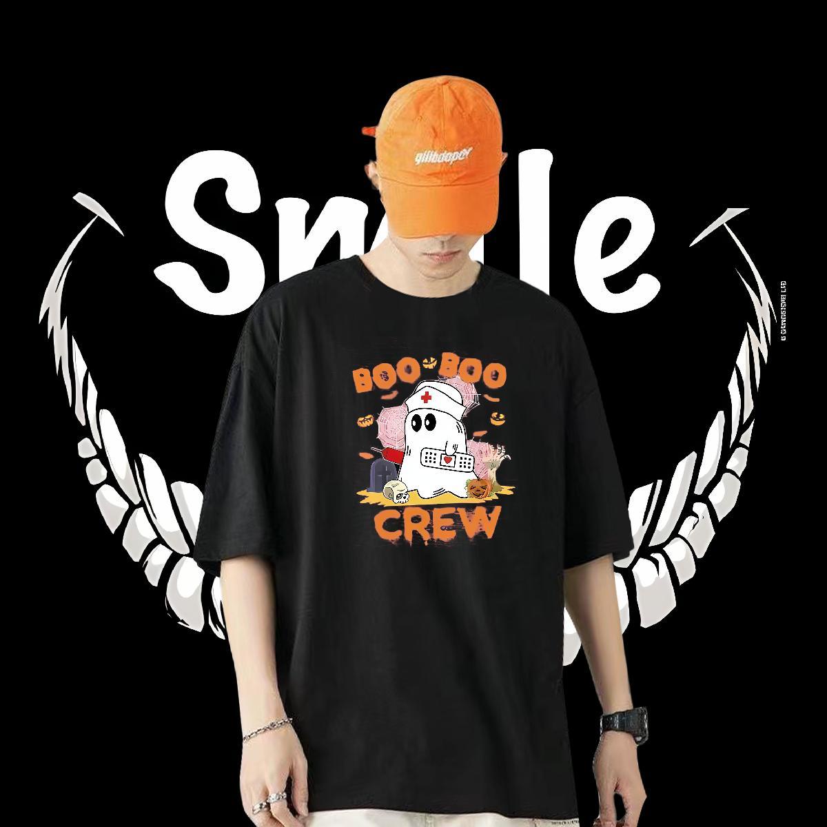 Brand T-Shirts for Men 230g Cotton halloween Sport Tops Tees Breathable Short Sleeve Classic Men Tops Tees Oversized