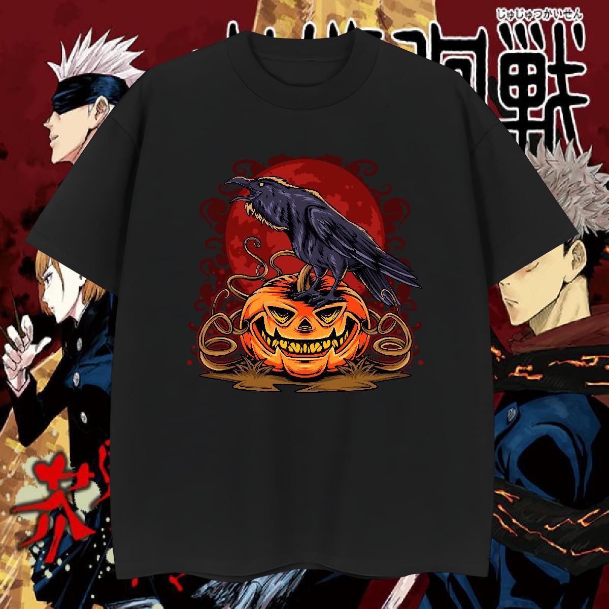 Brand T Shirts Men 230g 100% Cotton Halloween Daily Outfit Top Tees O-Neck Short Sleeve Wholesale Tshirt for Man Woman Asian Size