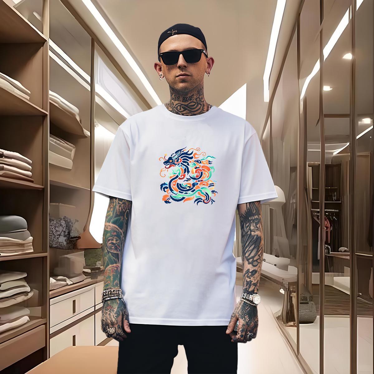 T Shirts Men 230g 100% Cotton Beach Short Sleeve Soft Custom Print Oversized Men Tops Tees Customized Designer Wear