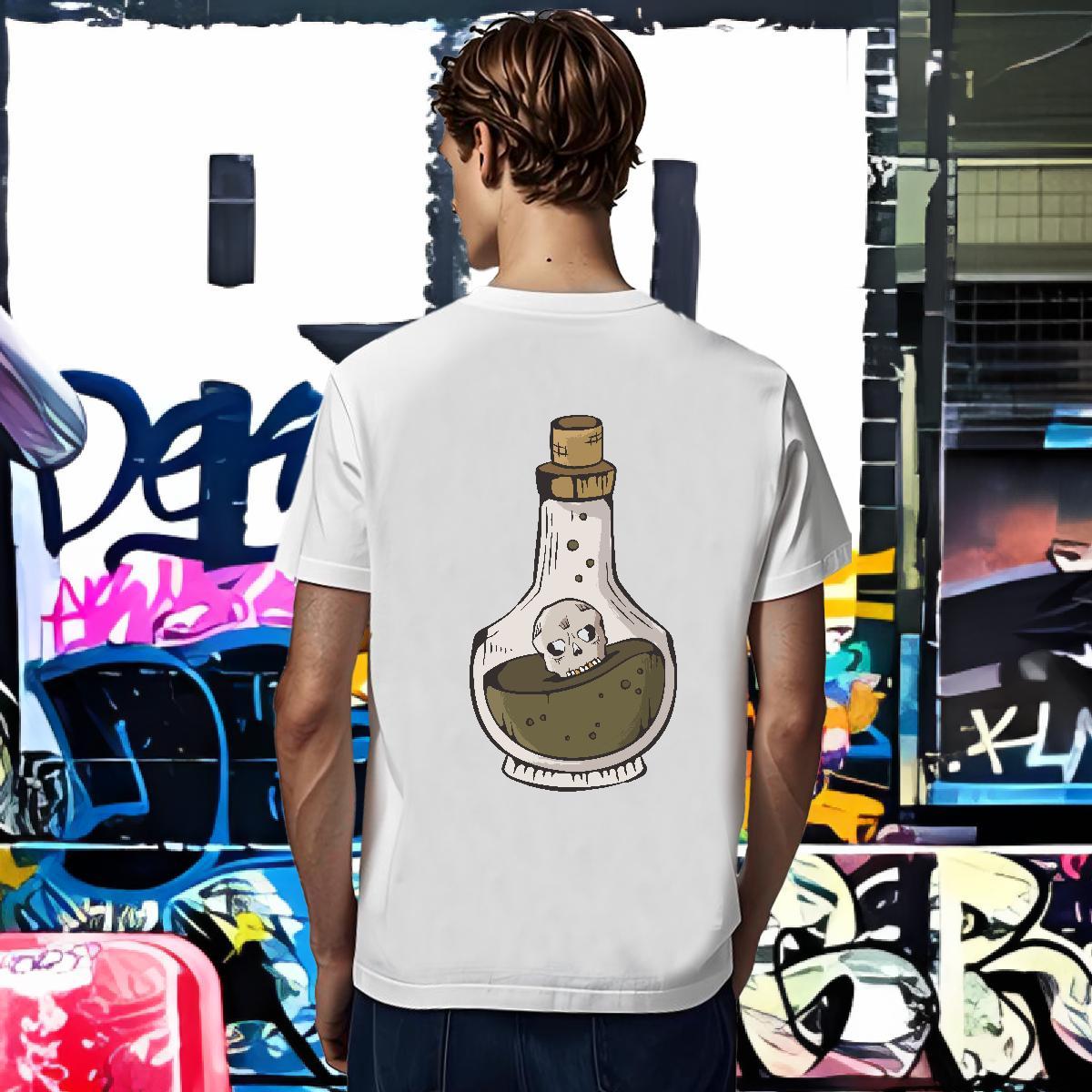 T Shirt For Man 230g Pure Cotton skull Hip Hop O Neck Short Sleeves Oversized Men Tees Designer Fashion Unisex Tshirts