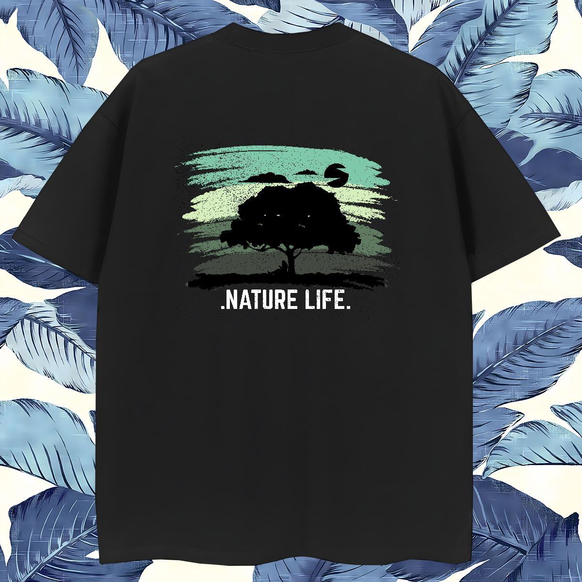 Classic Casual T shirt 230g 100% Cotton tree Anime Printing Street Tops Tees Round Neck Short Sleeve Unisex Men Tshirts Skull