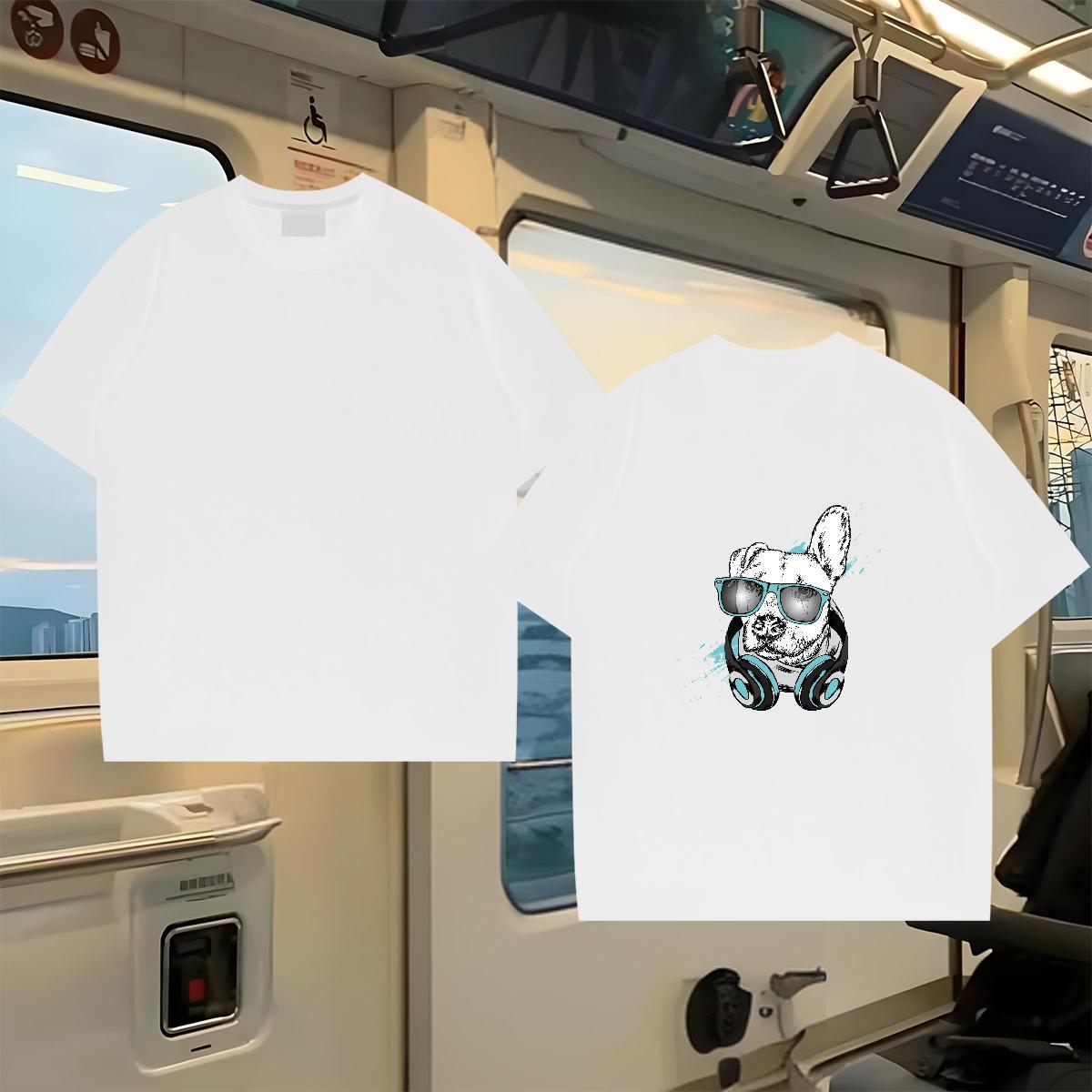 Designer T-Shirts for Men 230g Cotton dog Summer Casual Wear Crew Neck Brand Men Clothes T-Shirt Oversized 4XL