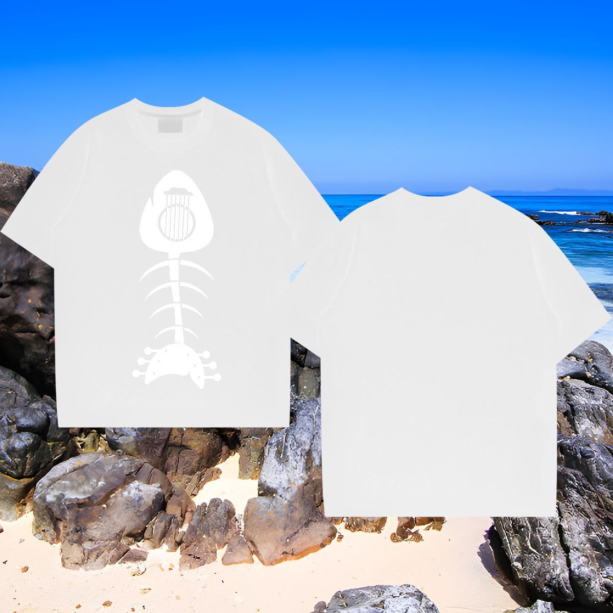 High Quality Couples T Shirts 230g Pure Cotton fish T-Shirts Home Outdoor O-Neck Short Sleeve Anime Free Shipping Tops