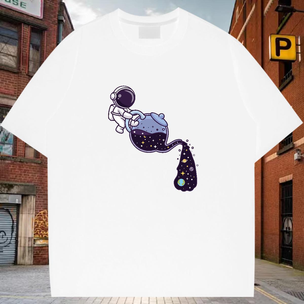 T Shirt For Man 230g Cotton cosmonaut Street Wear Pure Cotton Plus Size Custom Mens Tshirts New Designer Popular Tee Shirt