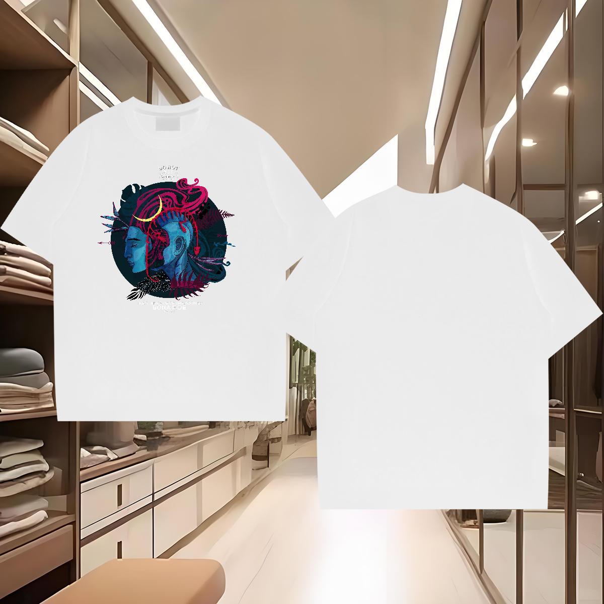 Fashion Designer Mens T Shirts 100% Cotton 230g terror Sports Casual Tee Shirt Short Sleeve O-Neck Unisex Mens Tshirts Floral Print