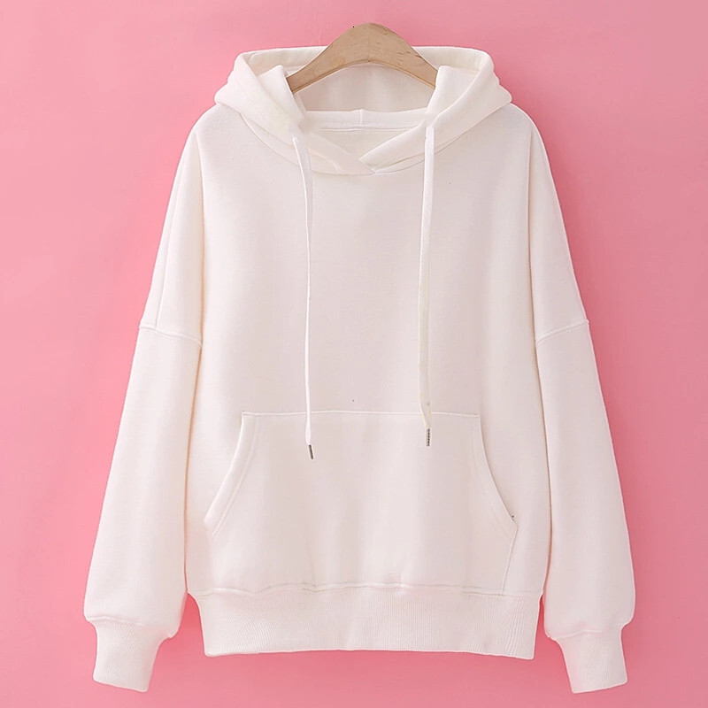 New autumn winter loose and plush thick hooded sweatshirt female students, Korean version couples, class clothes, top for women, outerwear