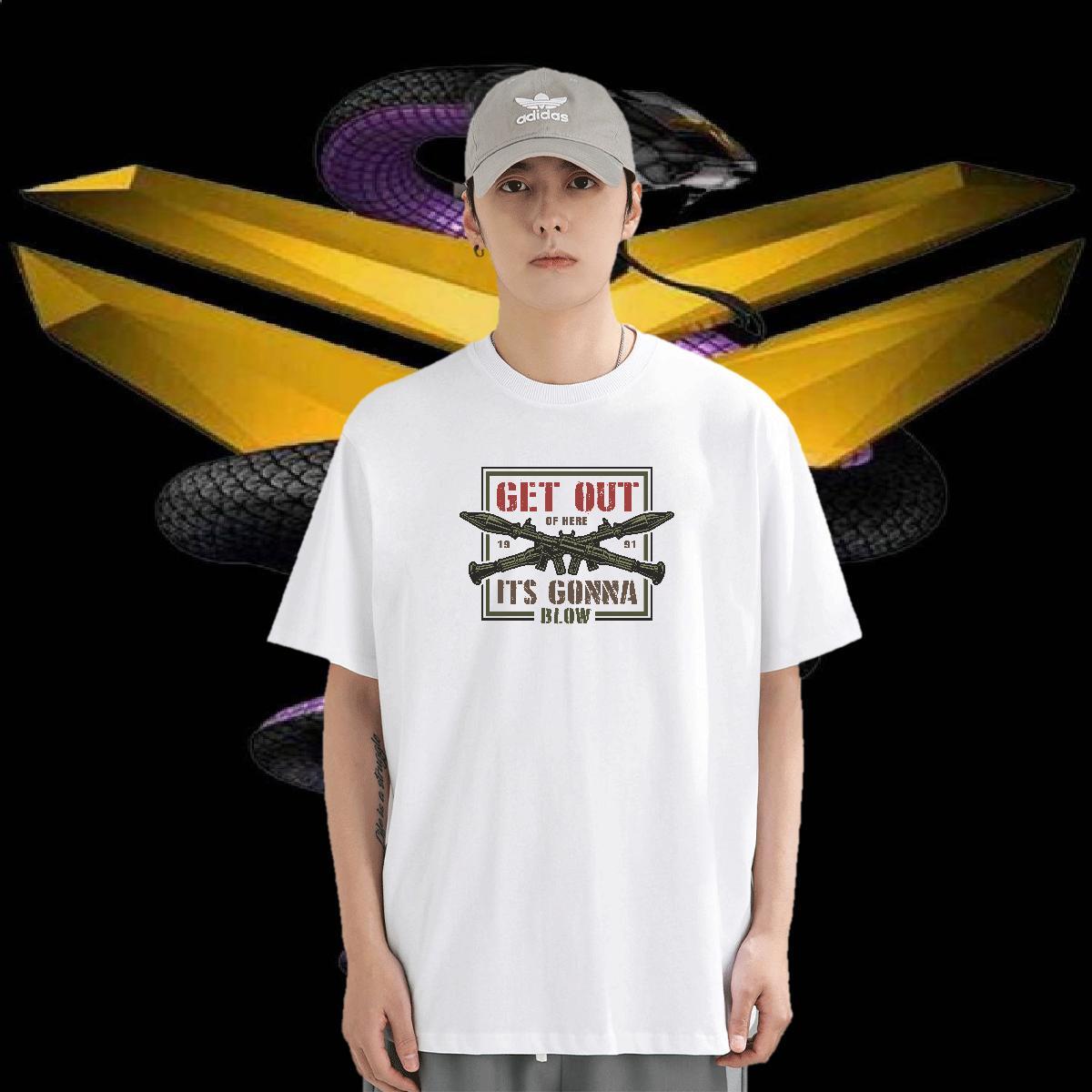 T shirt 100% Cotton 230g gun Street wear Hip Hop Breathable Short Sleeve Custom Print Plus Size Tshirts 2024 Designer Classic Tees