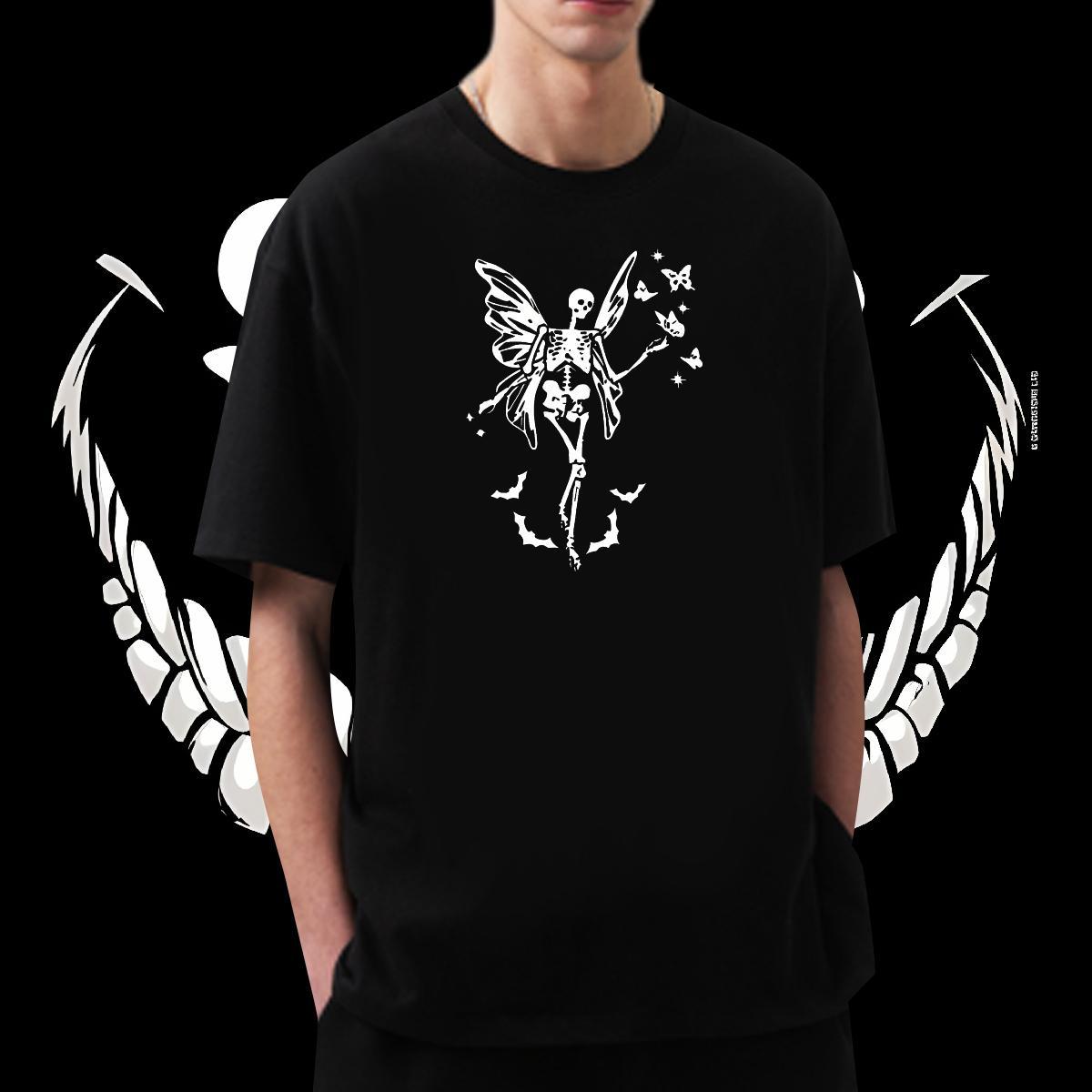 Classic Mens T Shirts 230g Cotton halloween Casual Beach Tee Shirt Crew Neck Designer Men Tees Anime Print