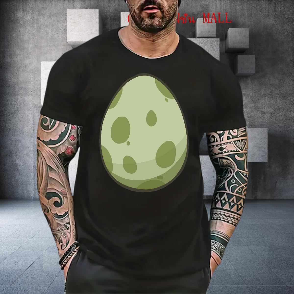 New Designer T Shirt For Man 230g 100% Cotton dinosaur egg Street Wear Clothes Breathable Short Sleeve Loose Men Tees Anime Print