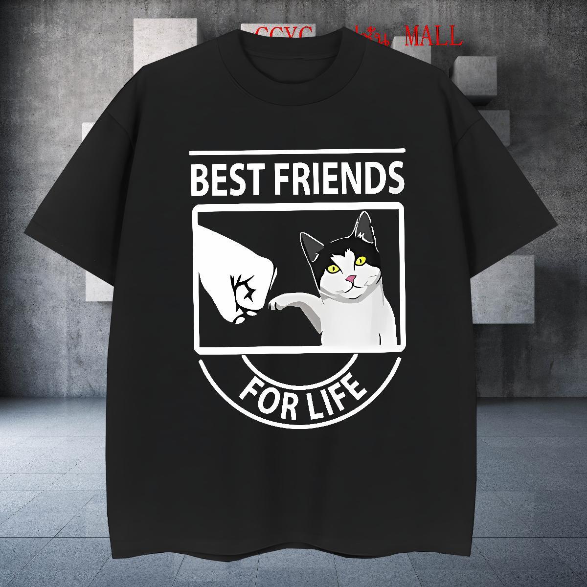 Popular Men Tees 100% Cotton 230g cat Mens T Shirts Street wear Hip Hop Breathable Crew Neck Custom Print Oversized Brand Tops