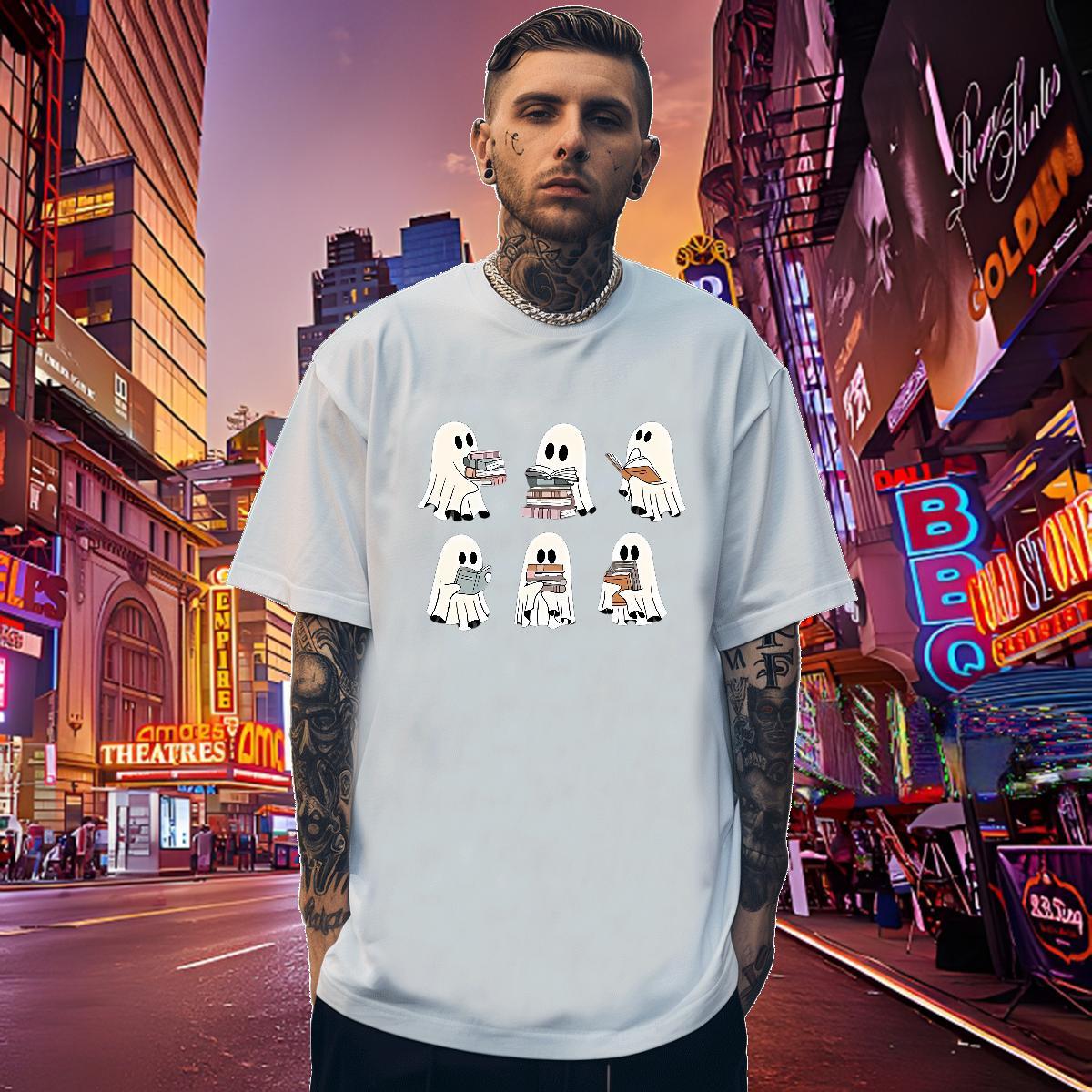 Popular Couples T Shirts 100% Cotton 230g halloween Men T Shirts Street Casual Breathable Short Sleeve DIY Printed Customized Tops