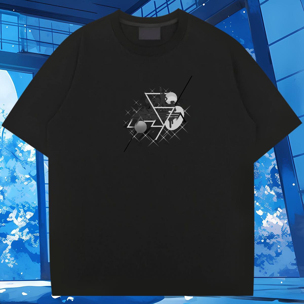 T shirt 230g 100% Cotton painting Daily Outfit Breathable Short Sleeve Floral Print Men Tops Tees DIY Customized Classic Tee Shirt