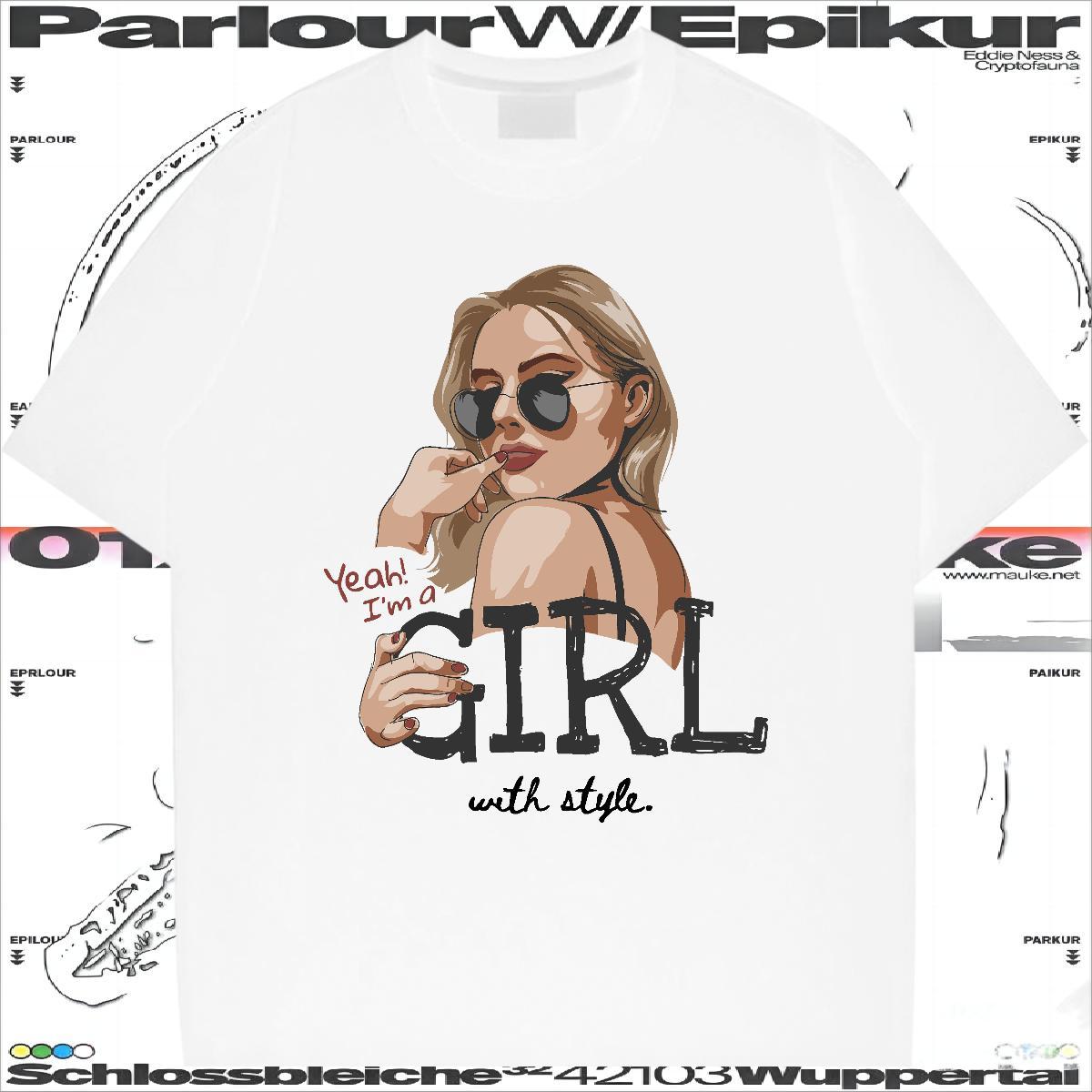 T-Shirts for Men 100% Cotton 230g portrait Spring Summer O-Neck Short Sleeve Plus Size Custom Couples T Shirts Brand Comfortable Top Tees