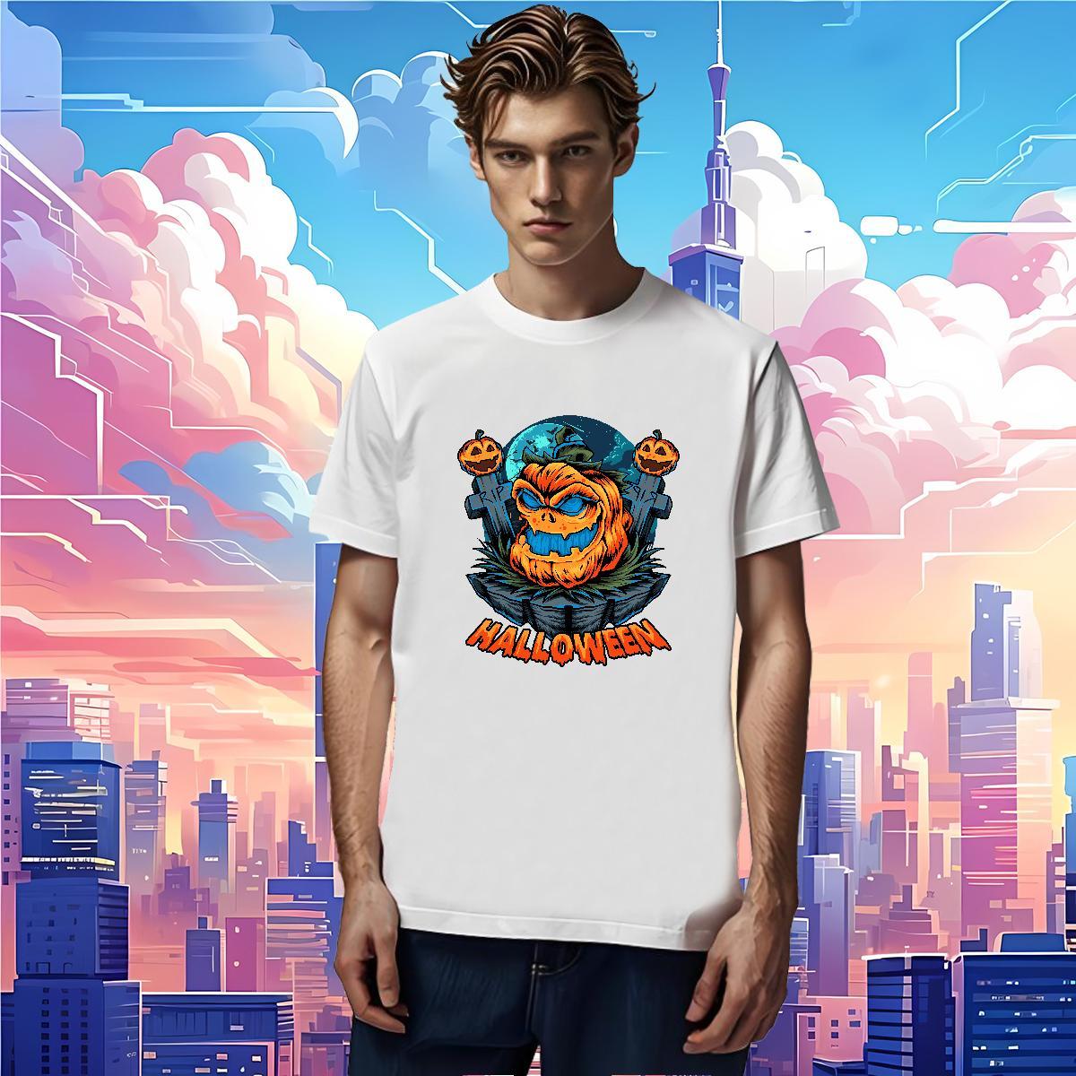 Mens T Shirts 100% Cotton 230g Halloween Casual Breathable Short Sleeve Skull Mens Tshirts Designer Unisex Polos