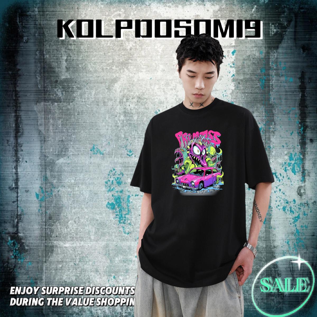 Brand Men Tops Tees 230g Pure Cotton Hip Hop Street car Custom Big Size O Neck Short Sleeves 2024 Designer Mens T Shirts Tops Shirt