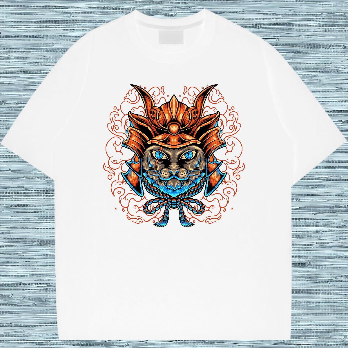 Fashion T shirt 230g Pure Cotton cute Casual Beach Tees Breathable Short Sleeve Popular Men Clothes T-Shirt DIY Anime