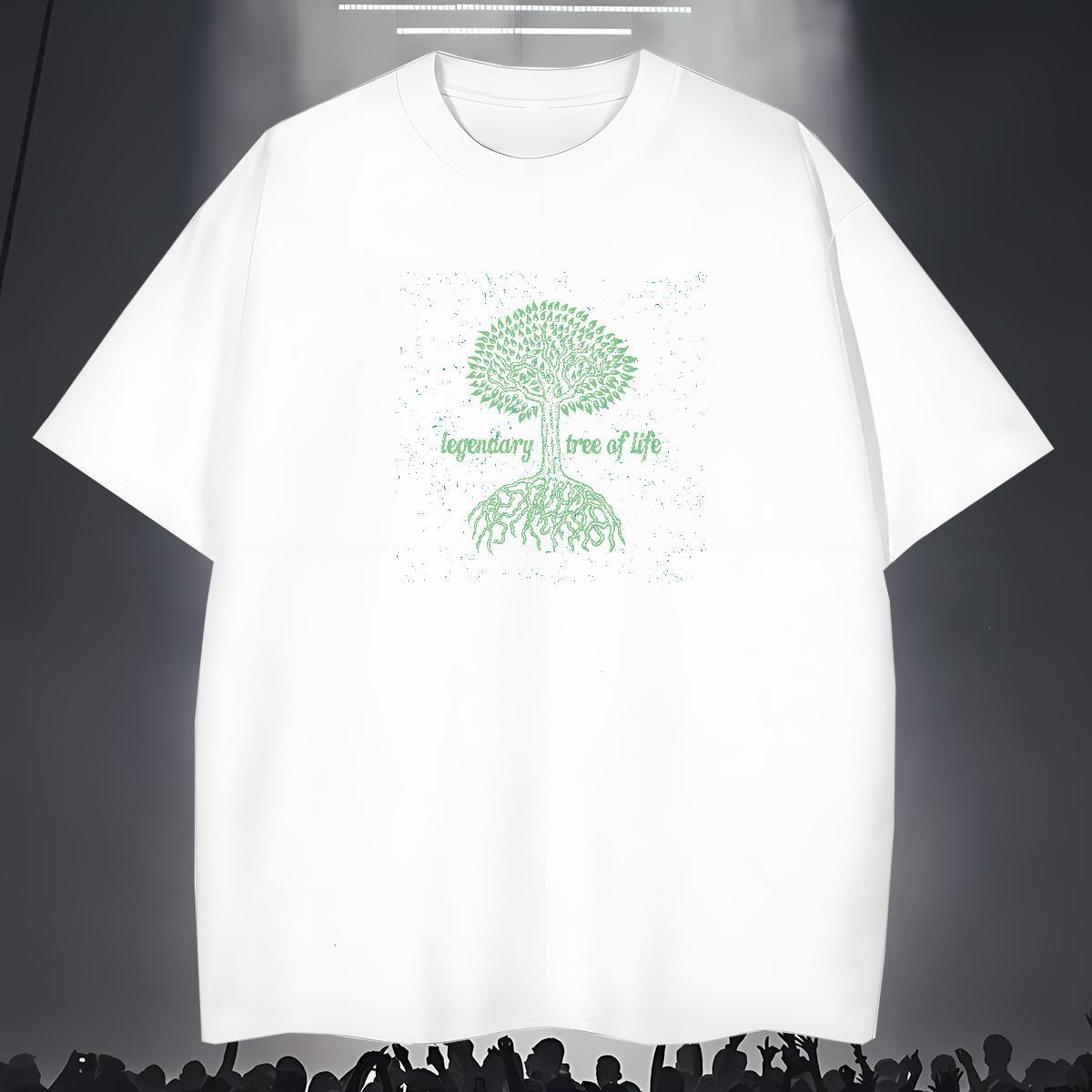 T shirt 230g Pure Cotton tree Casual O-Neck Short Sleeve Customized Print Men Tops Tees Designer Fashion Cool Wear