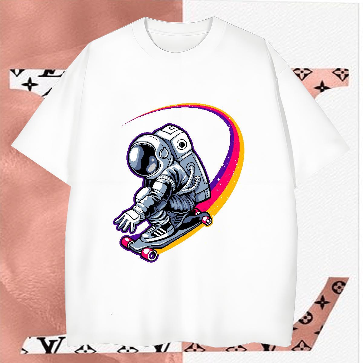 T-Shirts 230g Pure Cotton universe Daily Outfit Short Sleeve Soft Custom Printed Tshirts 2024 DIY Wholesale Tops Shirt