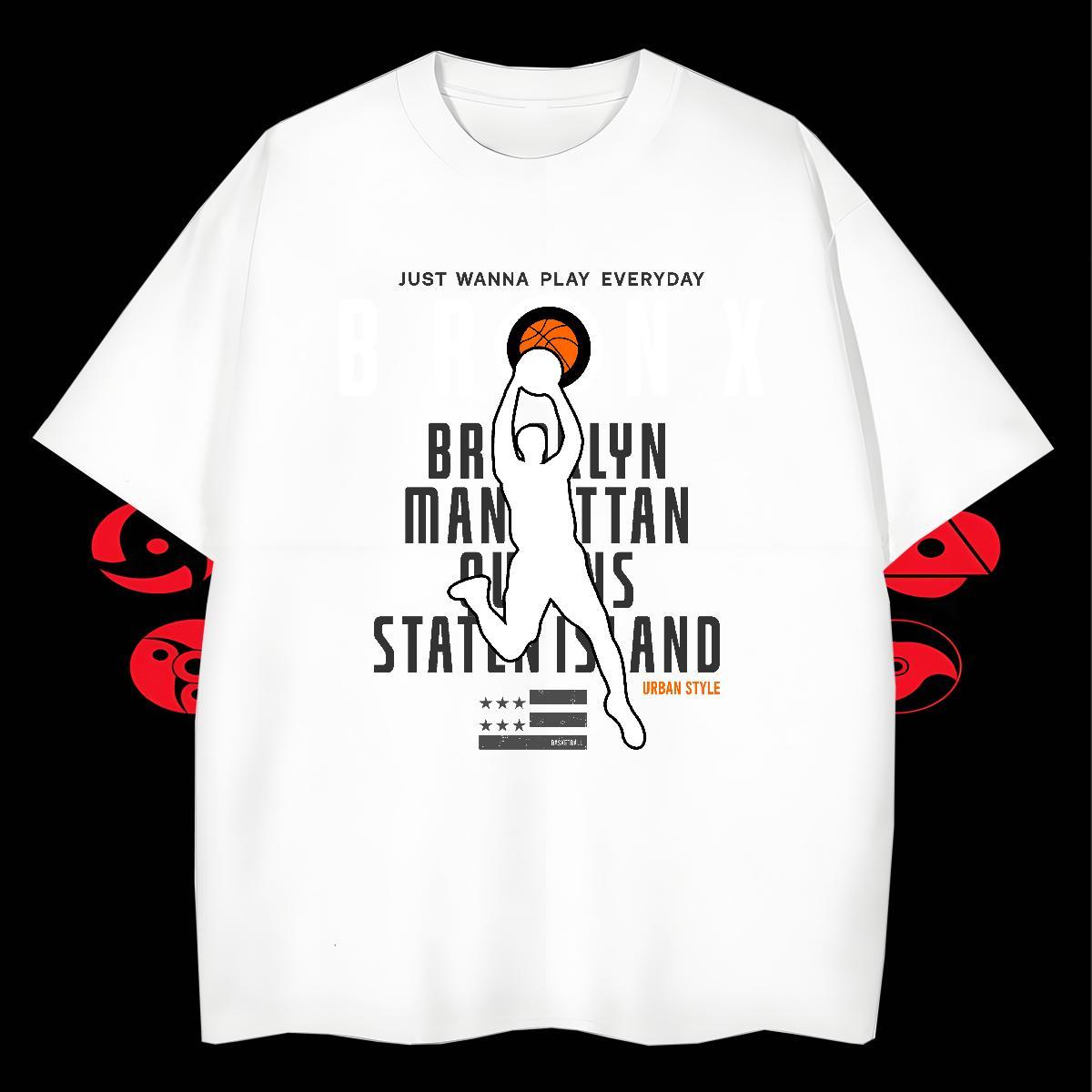 Comfortable Men Tees 230g 100% Cotton Beach basketball Oversized 4XL Crew Neck Breathable Fashion New T-Shirts Wear