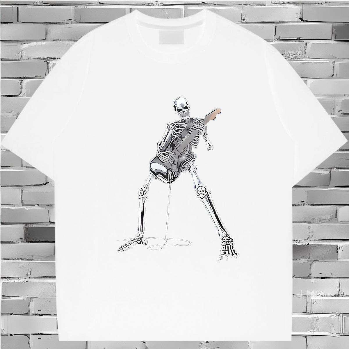Fashion Design T shirt skull Wear 230g Cotton Hip Hop Free Shipping Anime Round Neck Short Sleeve Men Clothes T-Shirt